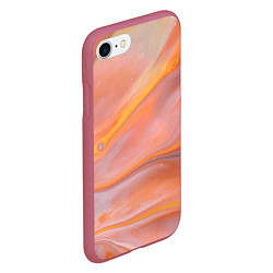 Чехол iPhone 7/8 матовый Оранжевая река и краски, цвет: 3D-малиновый — фото 2