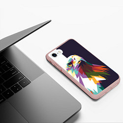 Чехол iPhone 7/8 матовый Орел-птица гордая, цвет: 3D-светло-розовый — фото 2