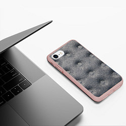 Чехол iPhone 7/8 матовый Мебельная обивка - текстура, цвет: 3D-светло-розовый — фото 2