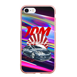 Чехол iPhone 7/8 матовый Honda Civic - JDM style, цвет: 3D-светло-розовый