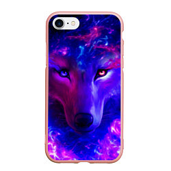 Чехол iPhone 7/8 матовый Волшебный звездный волк, цвет: 3D-светло-розовый