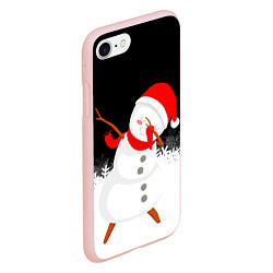 Чехол iPhone 7/8 матовый Снеговик dab, цвет: 3D-светло-розовый — фото 2