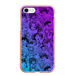 Чехол iPhone 7/8 матовый Ахегао красивый неон, цвет: 3D-светло-розовый