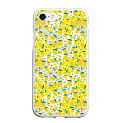 Чехол iPhone 7/8 матовый Желтые лимоны паттерн, цвет: 3D-белый