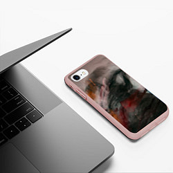 Чехол iPhone 7/8 матовый Темнота, тени и краски, цвет: 3D-светло-розовый — фото 2