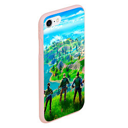 Чехол iPhone 7/8 матовый Фортнайт, цвет: 3D-светло-розовый — фото 2
