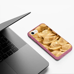 Чехол iPhone 7/8 матовый Пельмени, цвет: 3D-малиновый — фото 2