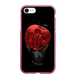 Чехол iPhone 7/8 матовый Рюк и красное яблоко, цвет: 3D-малиновый