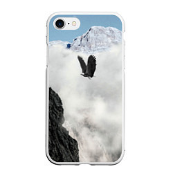 Чехол iPhone 7/8 матовый Горный орёл в небе, цвет: 3D-белый
