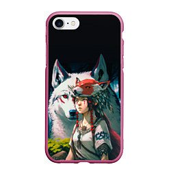 Чехол iPhone 7/8 матовый Princess Mononoke by Studio Ghibli, цвет: 3D-малиновый