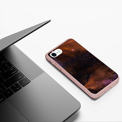 Чехол iPhone 7/8 матовый Космос и множество звёзды, цвет: 3D-светло-розовый — фото 2
