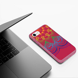 Чехол iPhone 7/8 матовый Viva magenta mandala, цвет: 3D-малиновый — фото 2