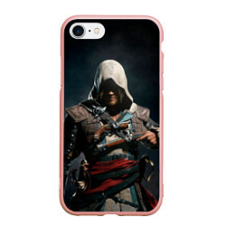 Чехол iPhone 7/8 матовый Assassins Creed 4, цвет: 3D-светло-розовый