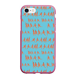 Чехол iPhone 7/8 матовый Женский марафон, цвет: 3D-малиновый