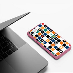 Чехол iPhone 7/8 матовый Разноцветный геометрический узор Мозаика, цвет: 3D-малиновый — фото 2