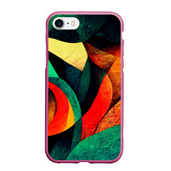 Чехол iPhone 7/8 матовый Текстурированная цветная абстракция, цвет: 3D-малиновый