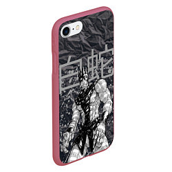 Чехол iPhone 7/8 матовый Whitesnake - stand of Enrico Pucci - Jojo, цвет: 3D-малиновый — фото 2