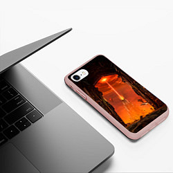 Чехол iPhone 7/8 матовый Doom врата ада, цвет: 3D-светло-розовый — фото 2