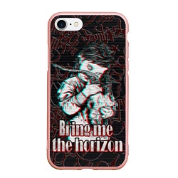 Чехол iPhone 7/8 матовый Bring me the horizon девочка с черепом, цвет: 3D-светло-розовый