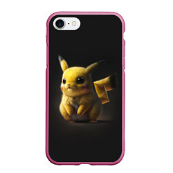 Чехол iPhone 7/8 матовый Pika, цвет: 3D-малиновый