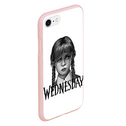 Чехол iPhone 7/8 матовый Уэнсдэй Аддамс - Wednesday, цвет: 3D-светло-розовый — фото 2