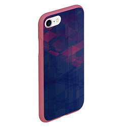 Чехол iPhone 7/8 матовый Абстрактный прозрачный стеклянный фиолетовый патте, цвет: 3D-малиновый — фото 2