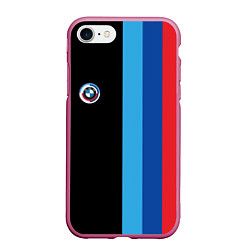 Чехол iPhone 7/8 матовый BMW - м линии, цвет: 3D-малиновый