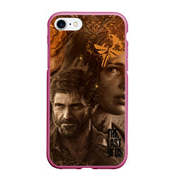 Чехол iPhone 7/8 матовый Джоэл и Элли - The Last of Us, цвет: 3D-малиновый