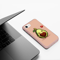 Чехол iPhone 7/8 матовый Влюбленная авокадо - парные, цвет: 3D-светло-розовый — фото 2