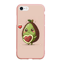 Чехол iPhone 7/8 матовый Влюбленный авокадо - парные, цвет: 3D-светло-розовый