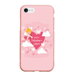 Чехол iPhone 7/8 матовый День святого валентина фон, цвет: 3D-светло-розовый