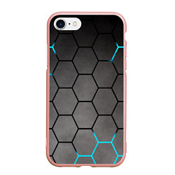 Чехол iPhone 7/8 матовый Броня текстура неоновая, цвет: 3D-светло-розовый