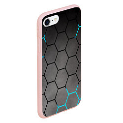 Чехол iPhone 7/8 матовый Броня текстура неоновая, цвет: 3D-светло-розовый — фото 2