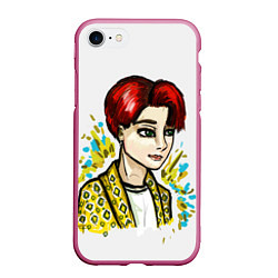 Чехол iPhone 7/8 матовый Jungkook aidol, цвет: 3D-малиновый