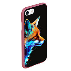 Чехол iPhone 7/8 матовый Красочная лисичка, цвет: 3D-малиновый — фото 2