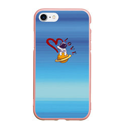 Чехол iPhone 7/8 матовый Любовь космическая, цвет: 3D-светло-розовый