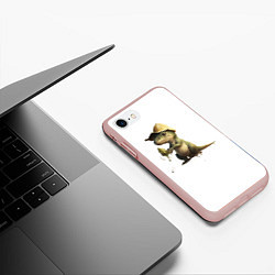 Чехол iPhone 7/8 матовый Baby T-Rex, цвет: 3D-светло-розовый — фото 2