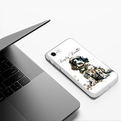 Чехол iPhone 7/8 матовый Щенок в военном камуфляже, цвет: 3D-белый — фото 2