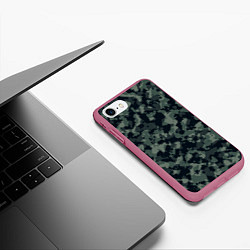 Чехол iPhone 7/8 матовый Болотный камуфляж, цвет: 3D-малиновый — фото 2