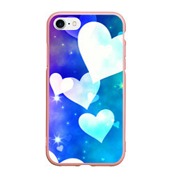 Чехол iPhone 7/8 матовый Dreamy Hearts Multicolor, цвет: 3D-светло-розовый