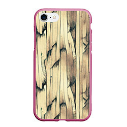 Чехол iPhone 7/8 матовый Текстура коры дерева, цвет: 3D-малиновый