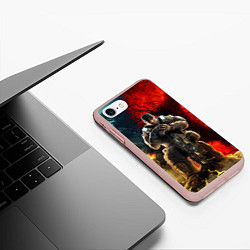 Чехол iPhone 7/8 матовый Gears of War Маркус Феникс, цвет: 3D-светло-розовый — фото 2