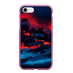 Чехол iPhone 7/8 матовый Абстрактное небо на закате, цвет: 3D-малиновый