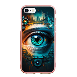 Чехол iPhone 7/8 матовый Всевидящий глаз, цвет: 3D-светло-розовый