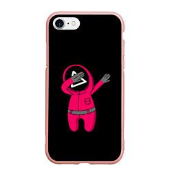 Чехол iPhone 7/8 матовый DAB игра в кальмара, цвет: 3D-светло-розовый
