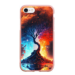 Чехол iPhone 7/8 матовый Волшебное дерево желаний, цвет: 3D-светло-розовый