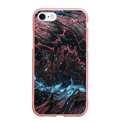 Чехол iPhone 7/8 матовый Разводы от краски, цвет: 3D-светло-розовый