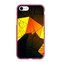 Чехол iPhone 7/8 матовый Абстрактная геометрия фигур, цвет: 3D-малиновый