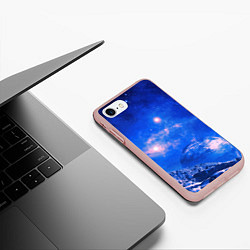 Чехол iPhone 7/8 матовый Бескрайний космос, цвет: 3D-светло-розовый — фото 2