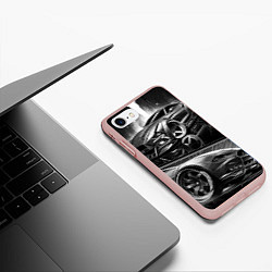 Чехол iPhone 7/8 матовый Мустанг night knight, цвет: 3D-светло-розовый — фото 2